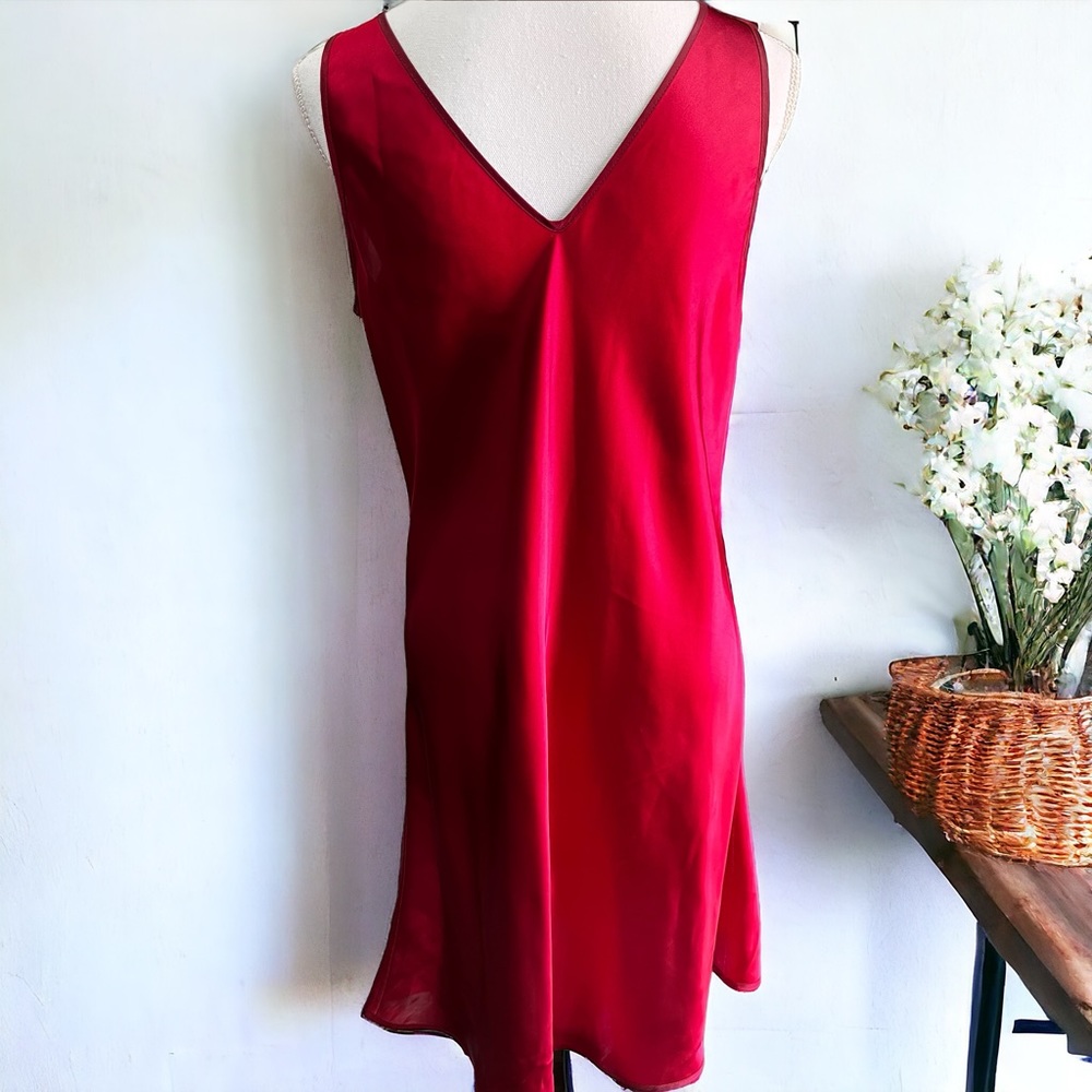 Crimson Red Slip Nightgown Size Large